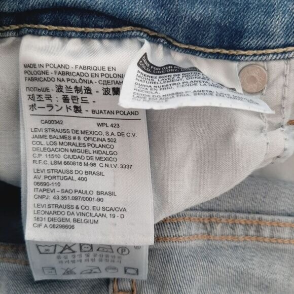 LEVI'S 721 High Rise Skinny Light Blue Wash Jeans Sz 26 - Picture 11 of 13